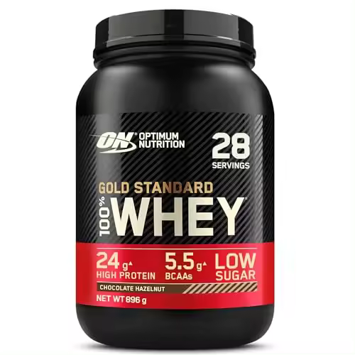 Optimum Nutrition Gold Standard 100% Whey Proteína en Polvo_ Glutamina y Aminoácidos Naturales_ BCAA_ Chocolate y Avellana_ 28 Porciones_ 896 g_ Embalaje Puede Variar - 1