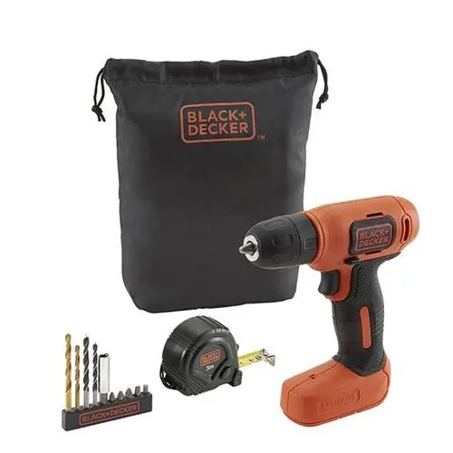 Taladro atornillador BLACK & DECKER 7.2v+11 accesorios + bolsa QW - 1