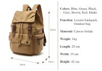 Mochipa vintage de Lona para portáthil, mochila de viaje, bolso de gran capacidad, unisex, mochila de viaje, bolso de hombro para el orden. - details 0