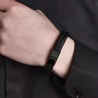 Pulsera De Cuero Trenzada De Moda Para Hombres Y Mujeres 1 Pieza Adecuada Para Fiestas Viajes Banquetes Y Vacaciones - details 2