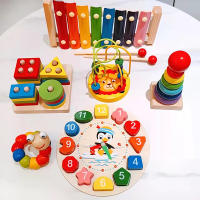 Juguete Montessori De Madera Con Xilofón Campana Cuentas Batería Y Columna Instrumentos Musicales Para La Educación Temprana De La Infancia - details 14