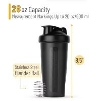 Botella De Proteína 600ML 20Oz Plástico Portátil Para Deportistas Y Enthusiasts De La Fitness Resistente a Fugas Cacerola Deportiva Para Adultos - details 4