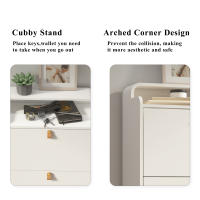 Mueble Zapatero con 3 compartimentos abatibles, Independiente, Organizador de Zapatos abatibles, Zona de entrada, Zapatero Estrecho con compartimento superior, 63*30*134cm, Blanco - details 0