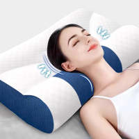 Almohada De Memoria Para El Cuello Y Los Hombros Almohada Azul Ergonómica Para Mejorar El Sueño Almohada De Fibra De Poliéster Y Algodón - details 5