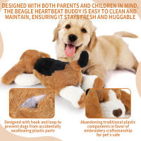 Juguete Interactivo Para Perros Puppy Dog Heartbeat Dinosaurio De Peluche Con Sonido De Corazón Juguetes Para Morder Para Entrenamiento En Caja Y Ayuda Al Sueño - details 4