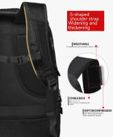 Mochila De Viaje Grande 50L 80L Para Hombre Con Compartimento Para Zapatos Separado Bolsa De Negocios Impermeable Deportes Al Aire Libre Negro Mochilas De Almacenamiento - details 9