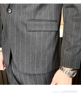 Traje De Tres Piezas Para Hombre (blazer+ Chaleco + Pantalones) Estilo Casual Elegante Con Rayas Adaptado a Todas Las Estaciones Vestimenta Adecuada Para Bodas Y Negocios - details 12