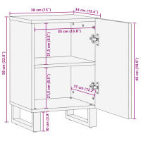vidaXL Armario de baño madera maciza de mango 38x34x58 cm - details 6