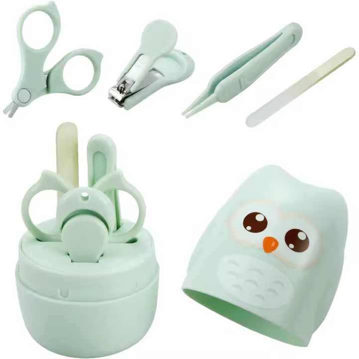 Kit de cuidado y cuidado de manicura y pedicura para uñas de bebés (paquete de 4) | Cortaúñas, tijeras, lima y pinzas | Recién nacidos, bebés y niños pequeños | Azul | - 1
