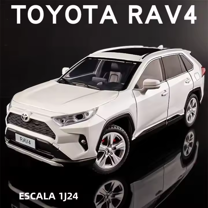 Toyota RAV4 SUV De Off-Road a Escala 1/24 Vehículo De Metal Diecast Juguete De Coleccionista Con Sonido Y Luz Para Niños Regalo Para Boys - 1