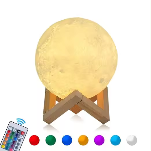 Lámpara de noche LED RGB COSANSYS de 15 cm, luz nocturna regulable con control remoto y función de temporizador, 16 colores para elegir, iluminación decorativa para dormitorio, sala de estar, cafetería, bar, comedor, oficina o como regalo de Navidad - 1
