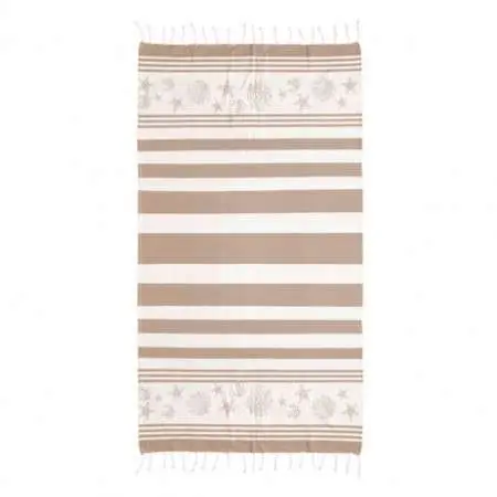 Fouta Toalla Pareo Arrecife 100% Algodón Beig 100x180 Cm, de Lanovenanube - 1