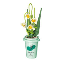 Bloques De Construcción DIY MOC Plantas Succulentas Cactus Gypsophila Bonsái Jardín Modelo Romántico Para Niños Kit De Juguetes - details 31