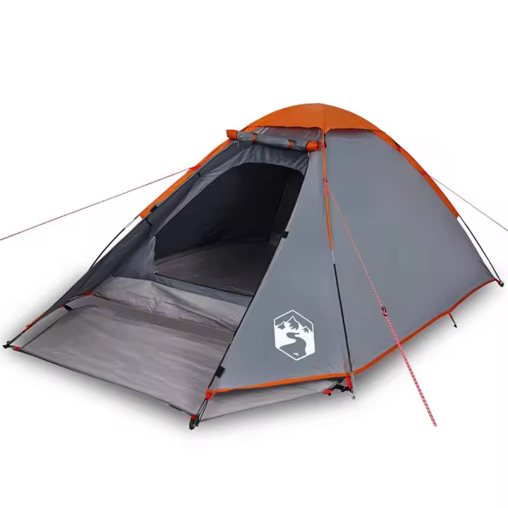 vidaXL Tienda de campaña iglú para 2 personas impermeable gris naranja - 1