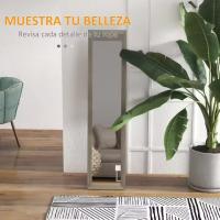 MIRAMAX-Espejo de Pie Cuerpo Entero Espejo de Pared Rectangular con 2 Formas de Uso Moderno para Pasillo Dormitorio Sala de Estar 30X120CM Negro Y Madera. - details 7
