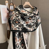 Poncho De Cashmere Floral Impresión Para Mujer Bufanda De Lujo Cálida Pashmina Viaje Chal Envoltura Estilo Elegante 2023 - details 10