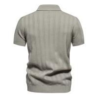 MOV-2024 Primavera y novedad de verano, suéter Polo de lana de talla europea para hombres, camiseta informal con solapa de manga corta para hombres, top - details 6