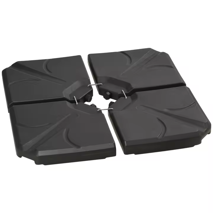 Outsunny Base para Sombrilla de 4 Piezas Soporte para Parasol Rellenable con Arena 72 kg o Agua 56 kg para Jardín Patio Terraza Negro - 1