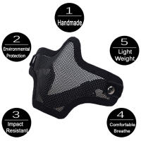 Máscara Táctica Para Airsoft Protección Metálica Con Malla Respirable Accesorios Para Paintball Y Caza Al Aire Libre - details 2