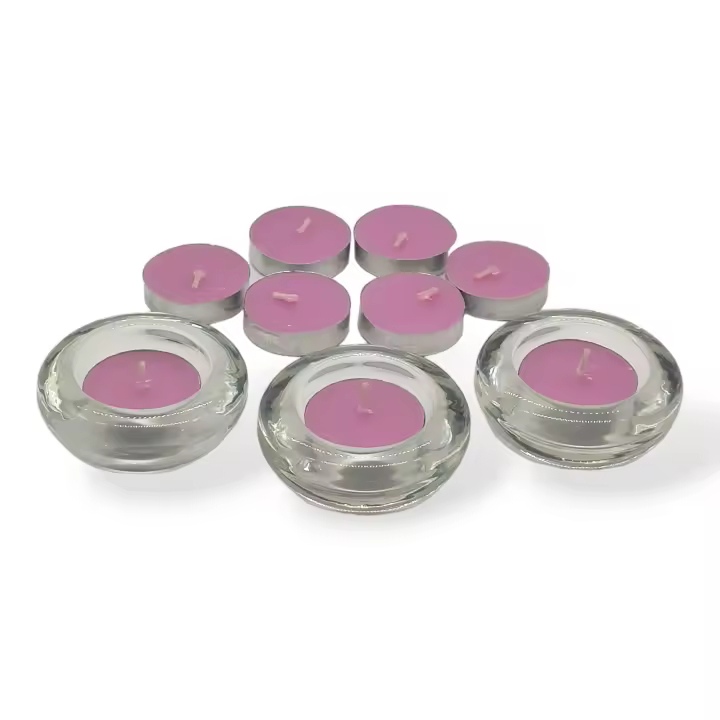 Buscodecor - Portavelas Cristal 3 Unidades + 18 Velas Aromáticas, Regalo Ideal, Aromaterapia - 1