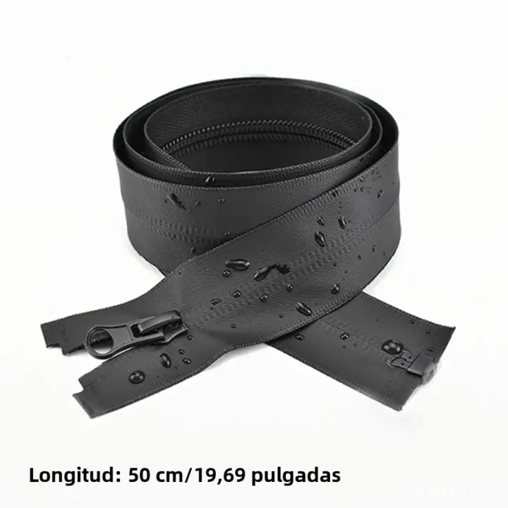 Cremallera De Nylon Impermeable Negra Para Costura DIY Kit De Reparación De Chaquetas Y Bolsos De Tamaños Variados 5-150cm - 1
