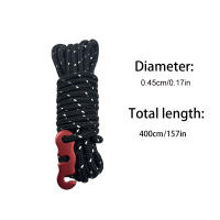 6Pcs Líneas De Hombre Reflectantes Para Tienda De Campaña Cuerda De Acero Con Ajustador De Tensión Y Bolsa Para Tarp Colgante - details 4