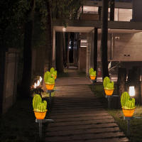 Lámpara Solar LED Para Jardín Impermeable Decorativa De Piña Y Cactus Para Paisaje Iluminación De Camino De La Pradera - details 2