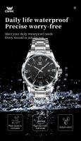 Reloj De Pulsera Multifuncional OPK 6003 Para Hombres Cronógrafo Resistente Al Agua Luminoso Acero Inoxidable Quartz Automático - details 6
