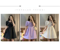 Vestido Vintage Bordado YUQI Para Mujer Verano 2024 Cierre De Cremallera Estilo Hepburn Retro Elegante Mini Con Cinturón Y Bow - details 1