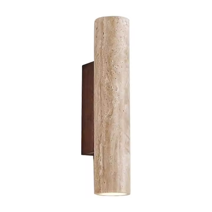 Luz LED de pared moderna simple natural amarillo travertino Luz de pared con arriba y abajo de luz para bedroo - 1