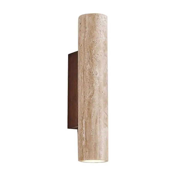 Luz LED de pared moderna simple natural amarillo travertino Luz de pared con arriba y abajo de luz para bedroo - 1