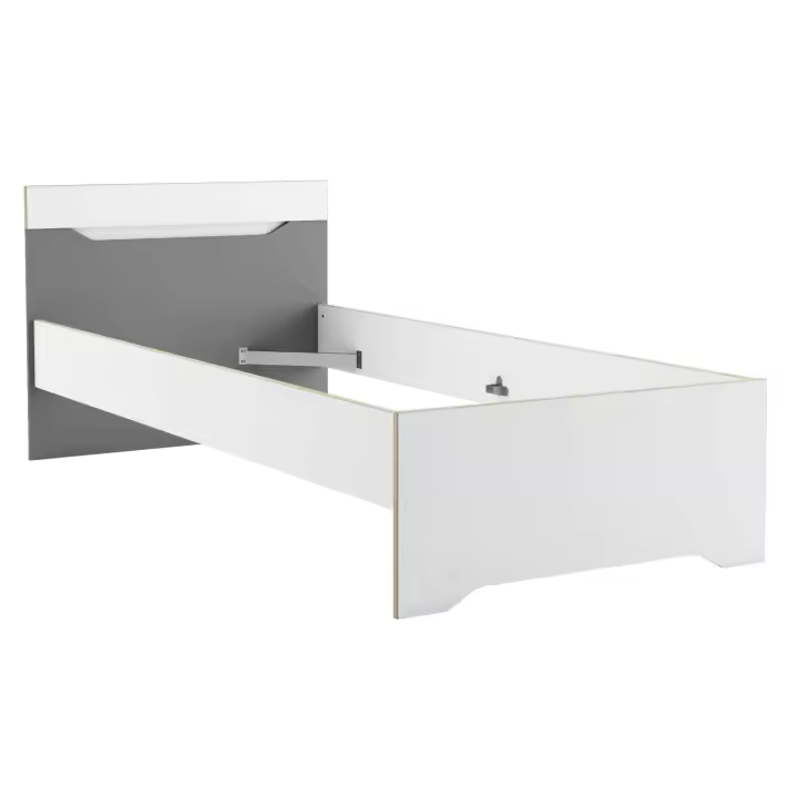 Cama juvenil Genius color blanco y gris 90x190-200 cm - 1