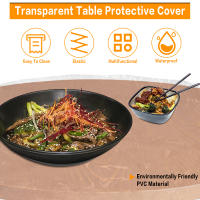 Mantel Redondo Elástico Transparente PVC Impermeable Y Antiaceite Protector De Mesa Para Hogar Cubiertas De Mesa De Comedor De Tamaños Variados - details 3