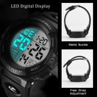 Reloj digital para hombre, deportivo, militar, resistente al agua, cronógrafo, para exteriores, con luz de fondo LED, alarma y fecha - details 5