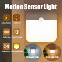Luz Nocturna LED De Sensor De Movimiento Carga Por Tipo-C Cuadrado Para Dormitorio Cocina Pasillo Armario Escalera Iluminación - details 0
