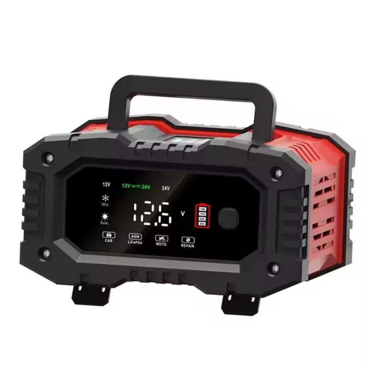 Cargador de batería automático de 20 A y 10 A, 12 V/24 V, para coche inteligente, para AGM, gel húmedo, plomo ácido, carga rápida, reparación por pulsos - 1