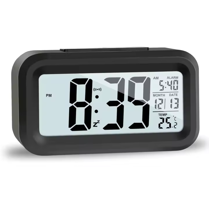 Despertador digital LCD, despertador digital intelente con función de Repetición de datos de temperatura - 1