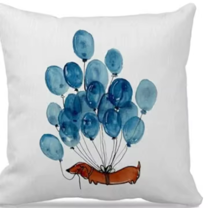 Funda De Cojín De Perro Dachshund Cartoon Para Decoración Del Salón Y Oficina Funda De Cojín De Sofa De Poliéster 100% - 1