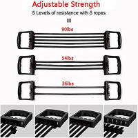 Juego De Ejercicio Corporal Completo Con Expansor De Pecho Y 5 Cuerdas De Resistencia Removibles Para Pilates Push-Ups Fortalecimiento Muscular Entrenamiento De Gimnasio - details 4