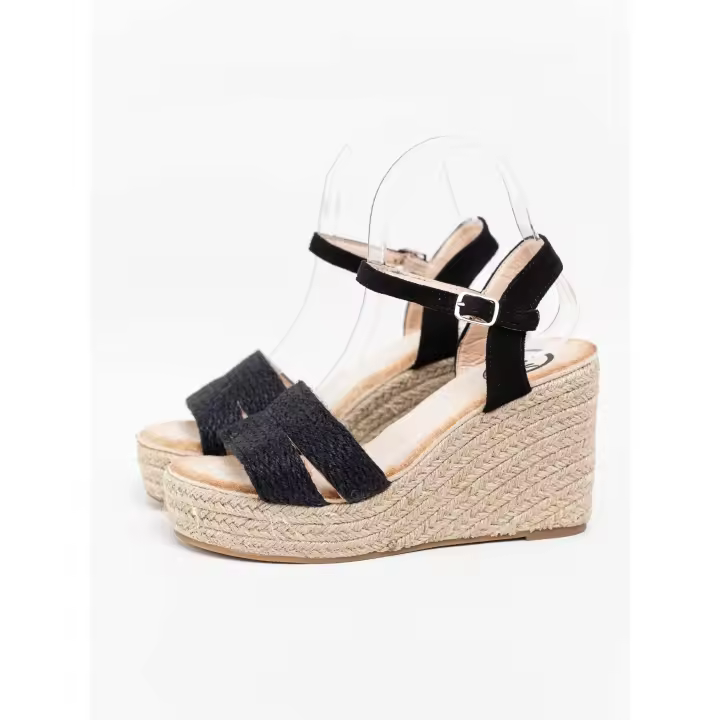 Sandalias cuñas altas con plataforma espartos natural Mynzi - 1