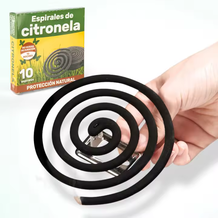 NQT Espirales de citronela con Soporte metalico Uso Interior y Exterior, Incienso Espiral antimosquitos, Portaincienso Espirales citronela Ceramica - 1