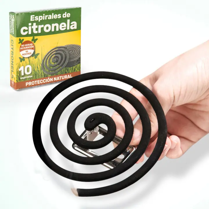 NQT Espirales de citronela con Soporte metalico Uso Interior y Exterior, Incienso Espiral antimosquitos, Portaincienso Espirales citronela Ceramica - 1