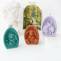 Molde De Cera De Conejo De Pascua En Forma De Huevo Medio De Silicona Alimentaria Para Hacer Sabanas Y Velas Regalo Para Manualidades - details 0