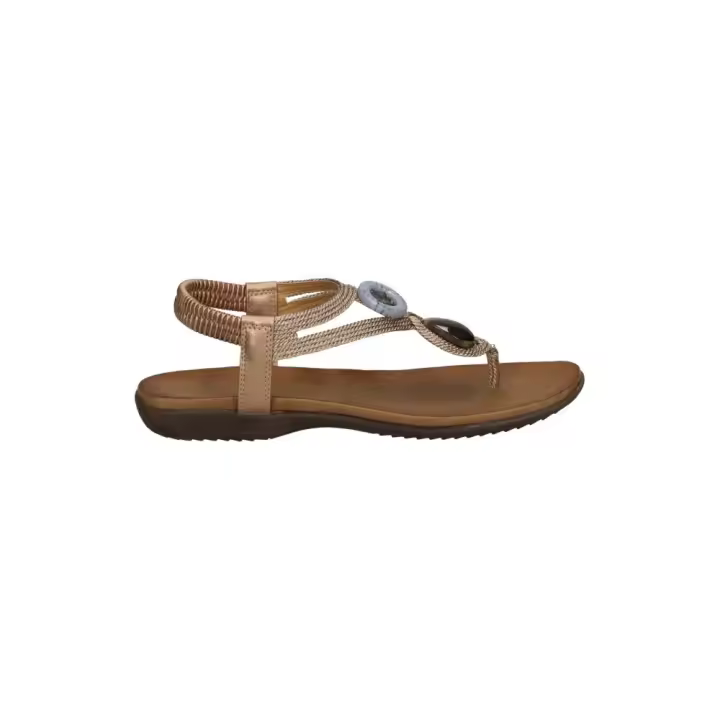 AMARPIES ABZ23574 Sandalias planas de Mujer 32597 24V ESCLAVA TIRAS CUERDA PIEDRAS BRONCE - 1