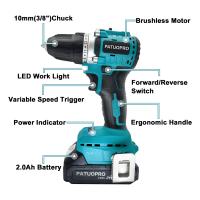 Taladro Eléctrico Recargable 21V Sin Cable Con 10mm 2 Velocidades 23 Torque Batería Y Cargador Taladro De Mano Para DIY En Casa - details 1