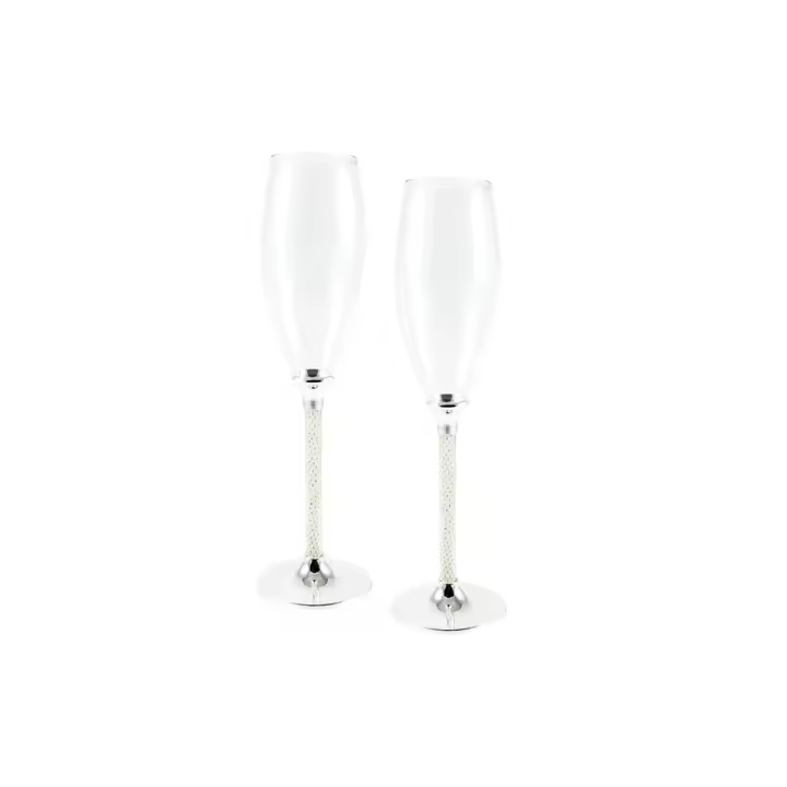 2 Copas Cava 25 cm. detalle pie perlas diámetro 5 cm. - 1