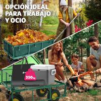 Carro de Mano Plegable XXL - Carro Jardín con Lona Extraíble, Carretilla de Carga con Ruedas, Carrito Transporte Playa, Carrito Playa o Jardin, Carretilla Plegable - Verde - details 2