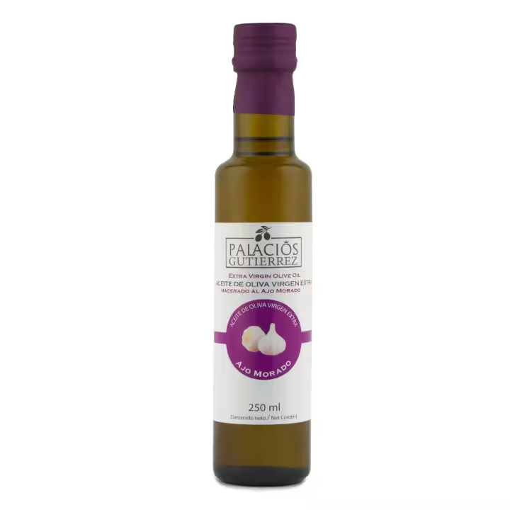 PALACIOS GUTIERREZ ACEITE MACERADO AL AJO MORADO VIDRIO 250ML - 1