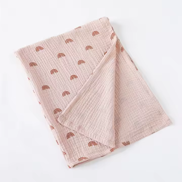 Manta De Algodón Gauze Para Bebé 85x65 Toalla De Baño Y Cubierta De Eedón Impresión De Dibujos Animados Para Recién Nacidos Unisex - 1