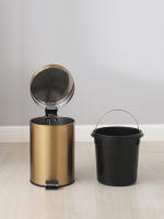 Bandeja De Cocina Y Baño De 3 Litros Mini Champagne Metálica Redonda Ecológica Para Decoración De Navidad Recipiente De Basura Para El Hogar - details 7